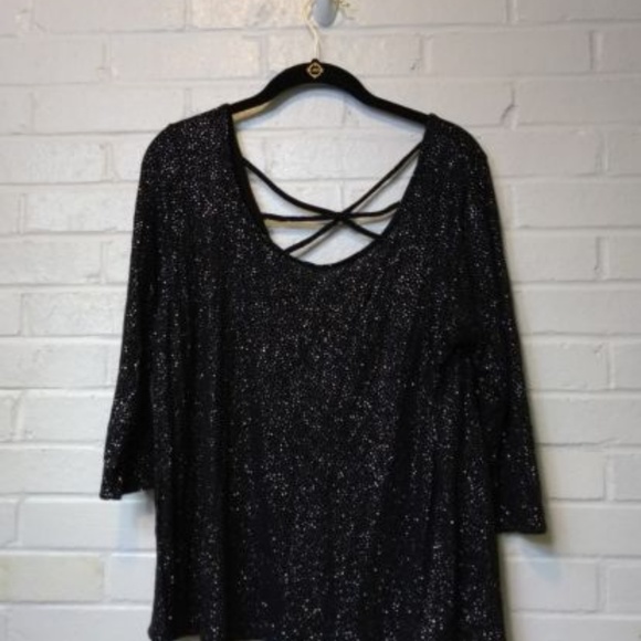 Jennifer Lopez Womens Size 0X Rayon Top Glitter - Picture 3 of 8